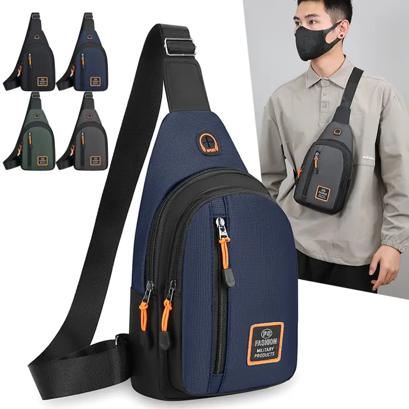 Men's Waterproof Multi-Layer Chest Bag with Crossbody Strap - Image 7