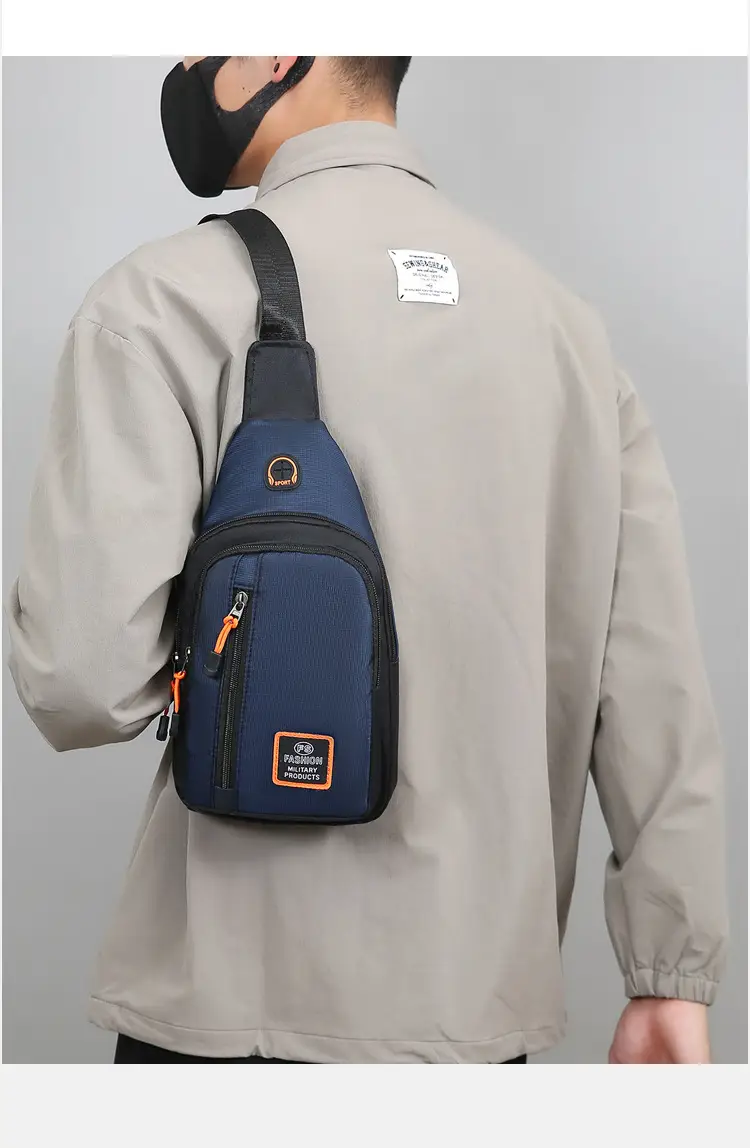 Men's Waterproof Multi-Layer Chest Bag with Crossbody Strap — feature 17