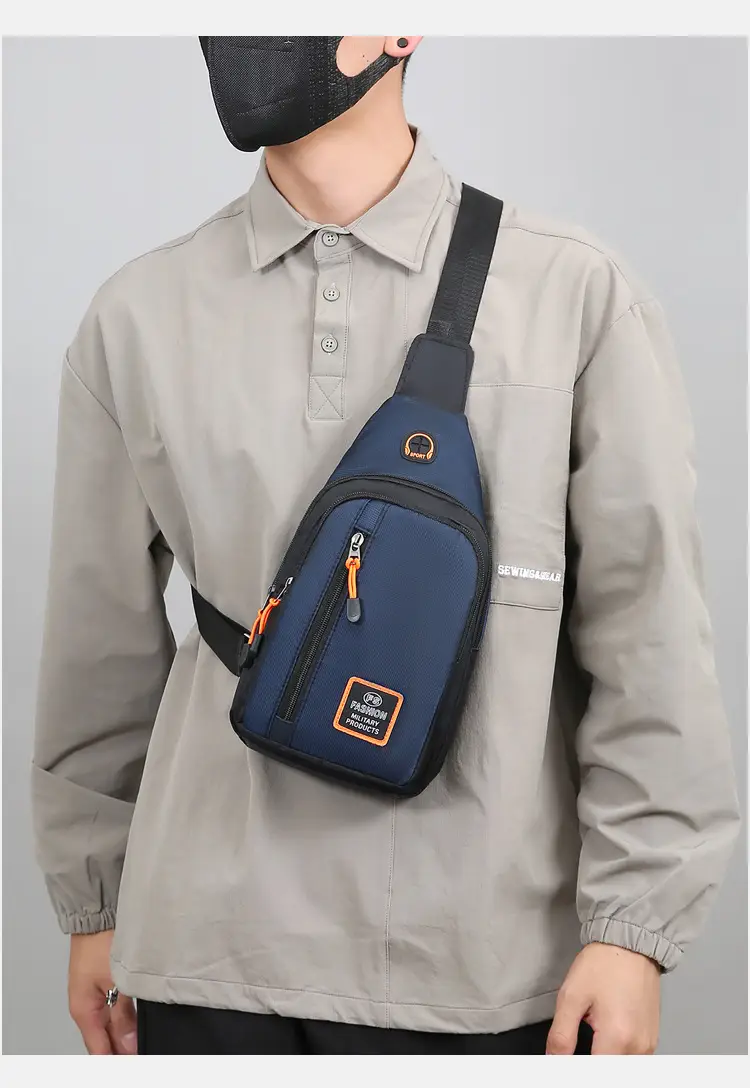 Men's Waterproof Multi-Layer Chest Bag with Crossbody Strap — feature 18