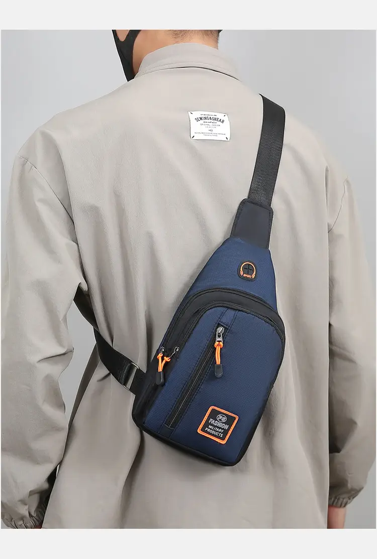 Men's Waterproof Multi-Layer Chest Bag with Crossbody Strap — feature 19