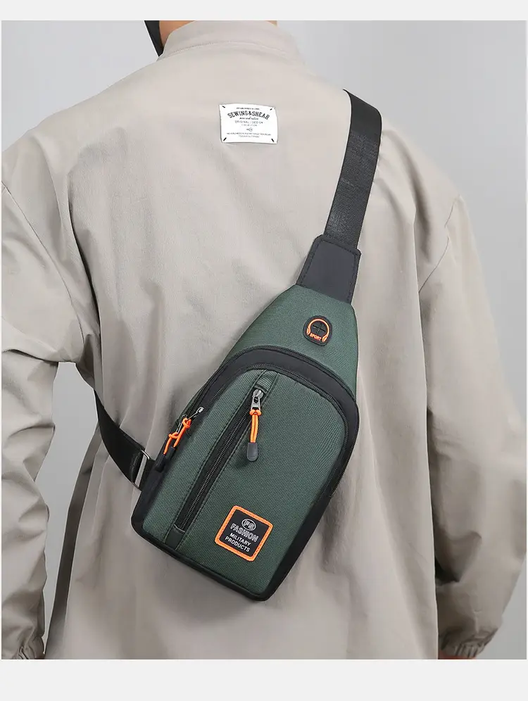 Men's Waterproof Multi-Layer Chest Bag with Crossbody Strap — feature 20