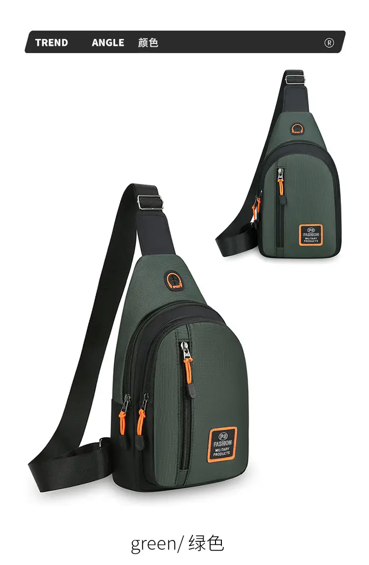 Men's Waterproof Multi-Layer Chest Bag with Crossbody Strap — feature 23