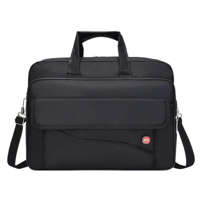 15.6 Inch Laptop Bag Black Multi Layer Shoulder Crossbody - Image 8