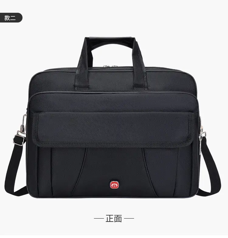 15.6 Inch Laptop Bag Black Multi Layer Shoulder Crossbody — feature 21