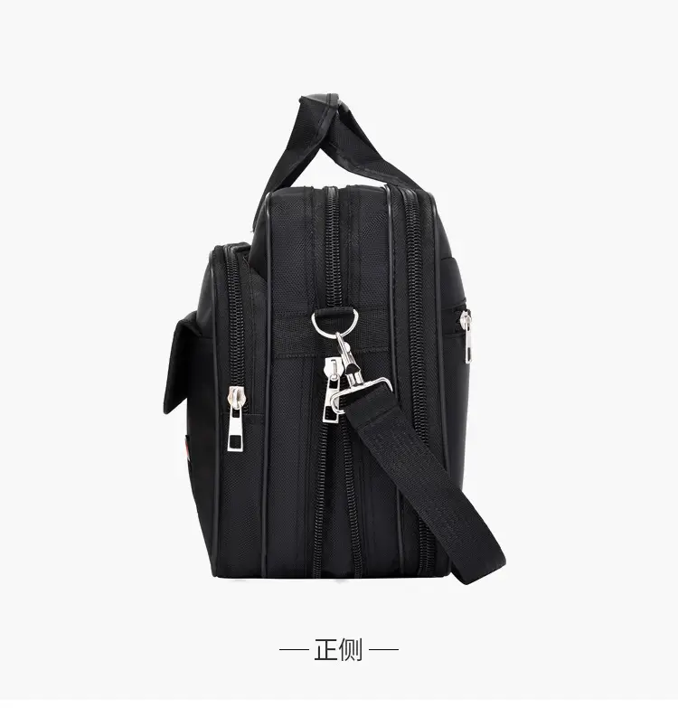 15.6 Inch Laptop Bag Black Multi Layer Shoulder Crossbody — feature 25