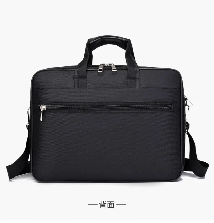 15.6 Inch Laptop Bag Black Multi Layer Shoulder Crossbody — feature 26