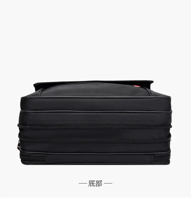 15.6 Inch Laptop Bag Black Multi Layer Shoulder Crossbody — feature 27