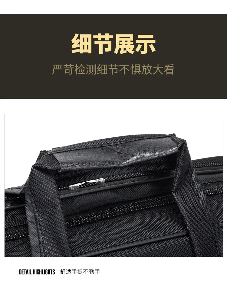 15.6 Inch Laptop Bag Black Multi Layer Shoulder Crossbody — feature 28