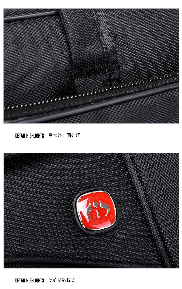 15.6 Inch Laptop Bag Black Multi Layer Shoulder Crossbody — feature 30