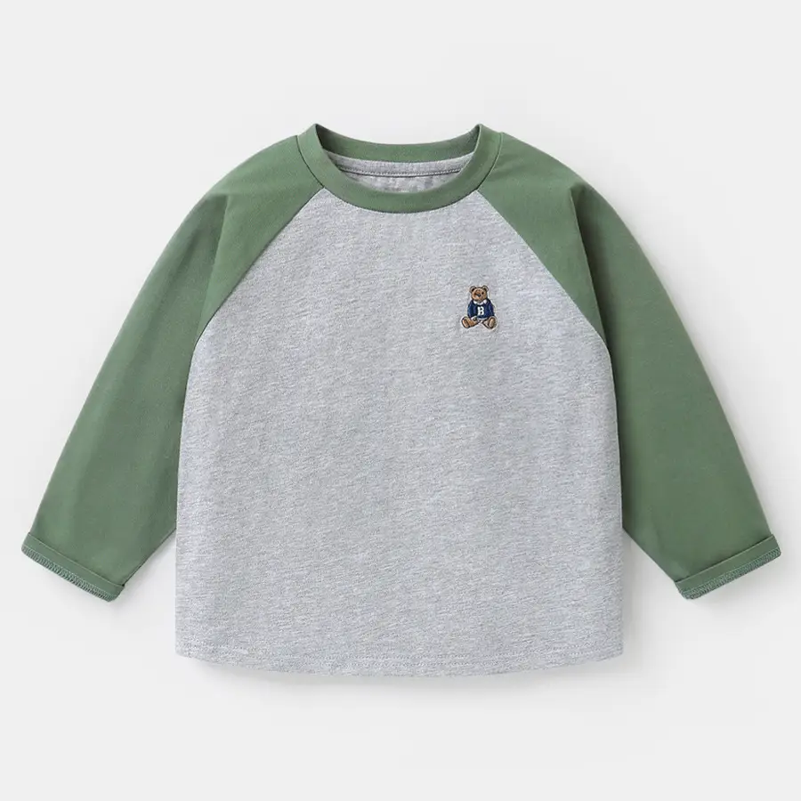 Boys Pure Cotton Long Sleeve T-Shirt Blue White Spring - Image 3