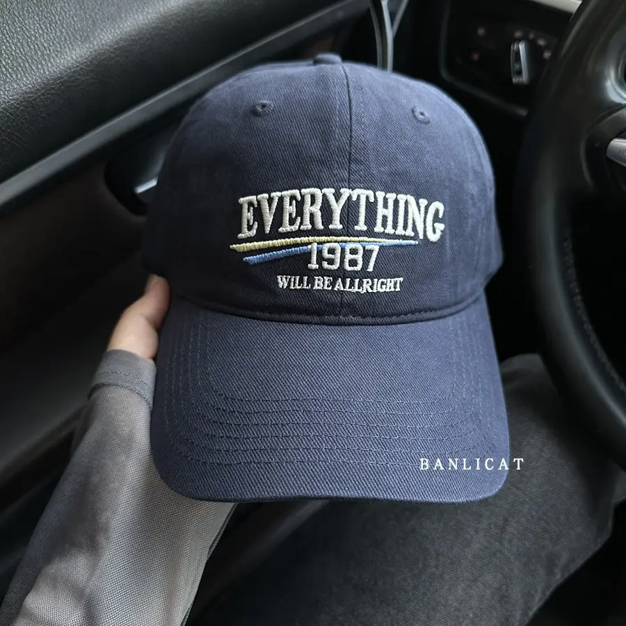 2024 New American Retro Washed Cotton Embroidered Letter Baseball Hat for Men and Women Wide Brim Face-Showing Small Peaked Cap - Image 10