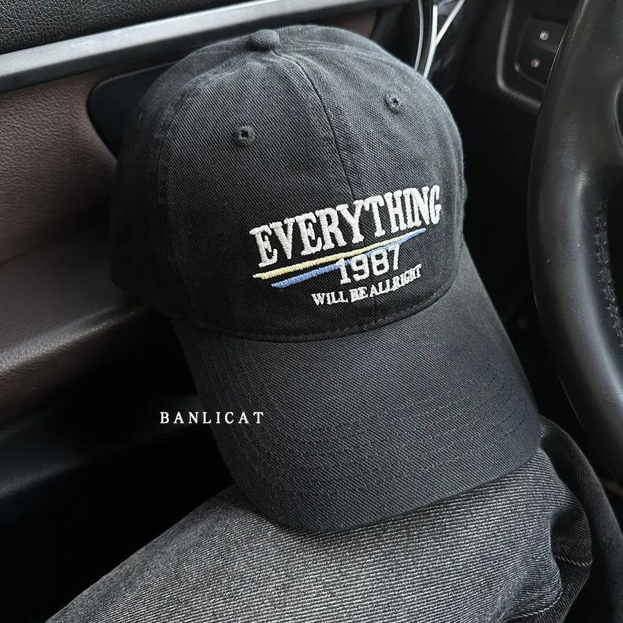 2024 New American Retro Washed Cotton Embroidered Letter Baseball Hat for Men and Women Wide Brim Face-Showing Small Peaked Cap - Image 11