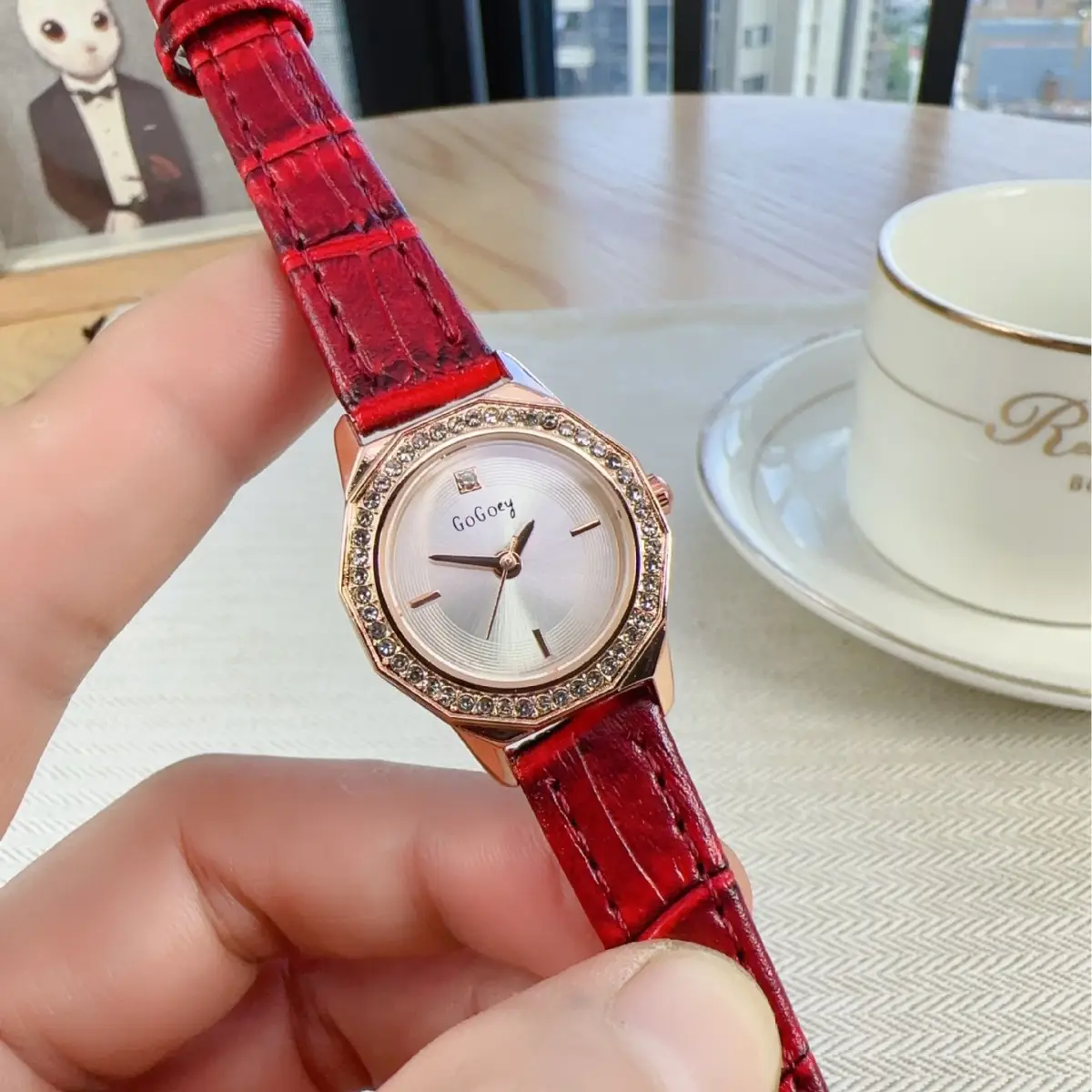 Women's Rose Gold Quartz Watch with Crystal Band - Image 6