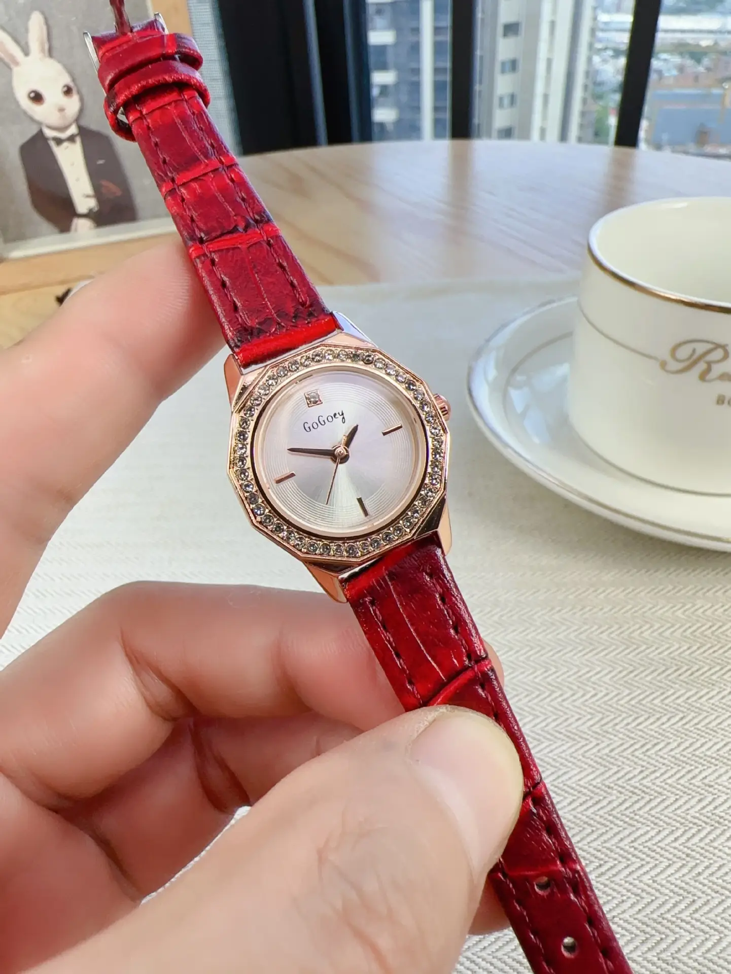 Women's Rose Gold Quartz Watch with Crystal Band - Image 2