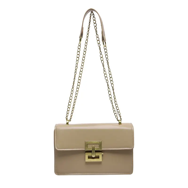 Women's Retro Chain Crossbody Bag Brown Gold - Image 10