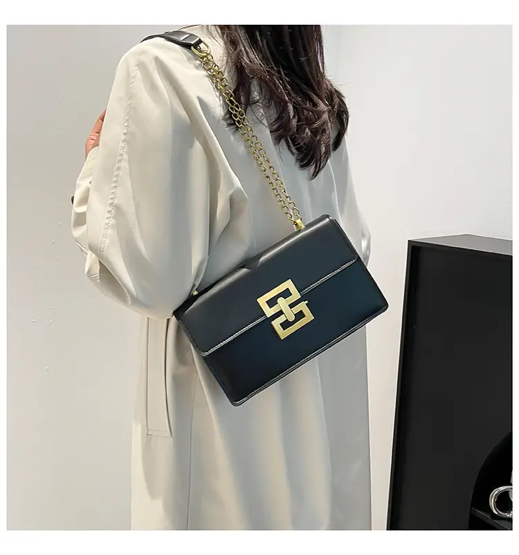 Women's Retro Chain Crossbody Bag Brown Gold — feature 11
