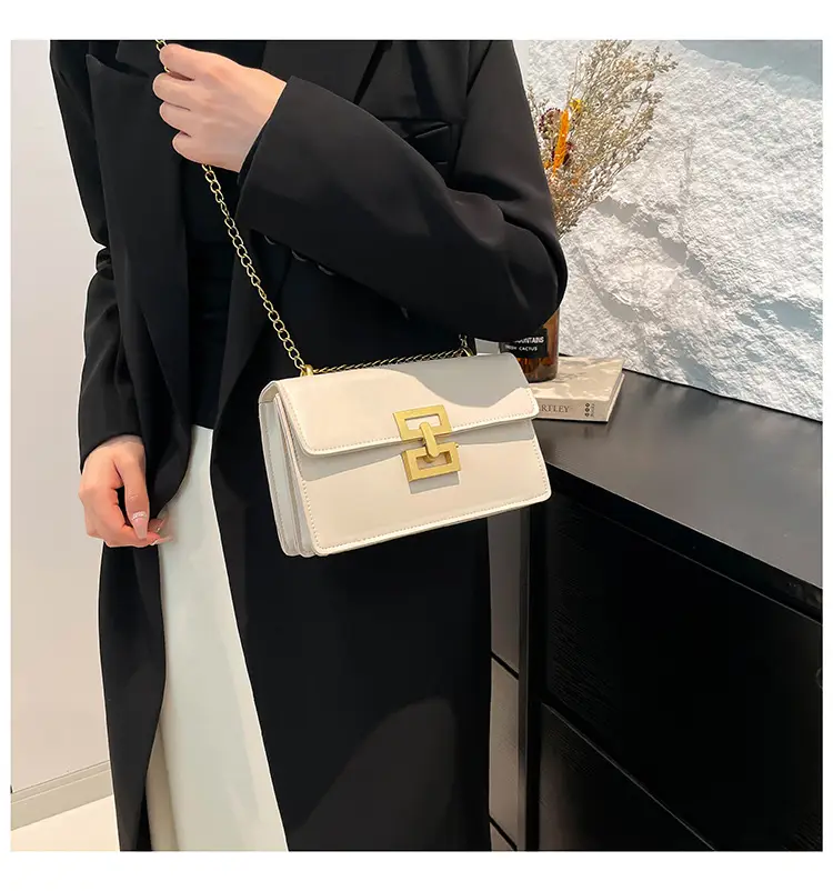 Women's Retro Chain Crossbody Bag Brown Gold — feature 19
