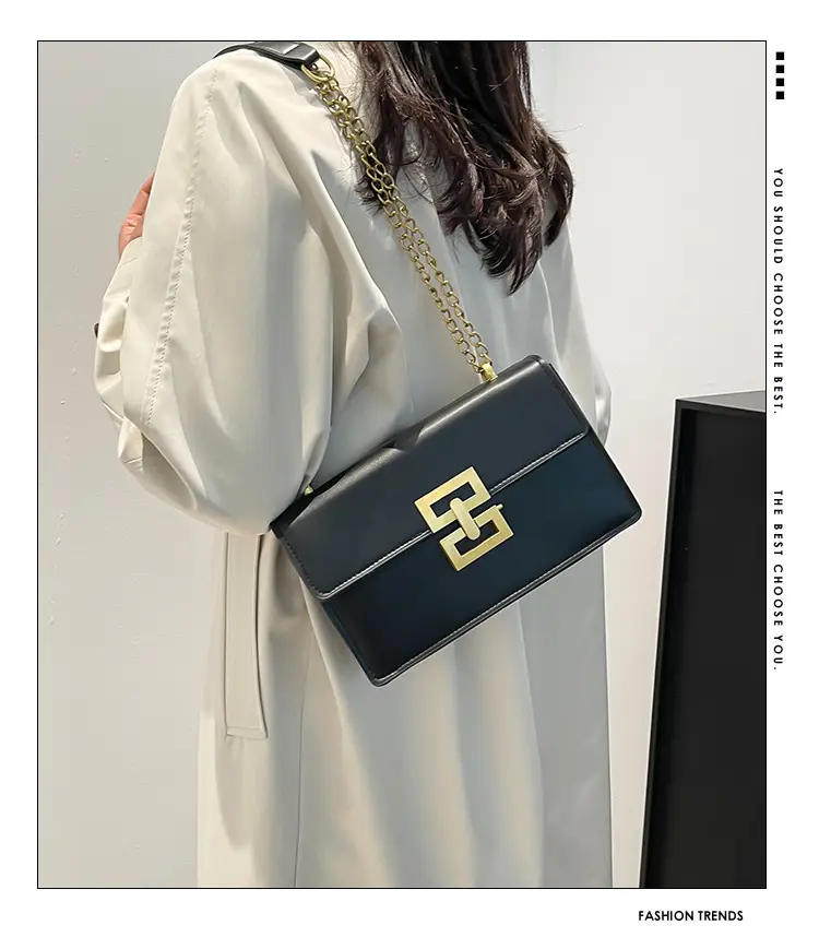 Women's Retro Chain Crossbody Bag Brown Gold — feature 2