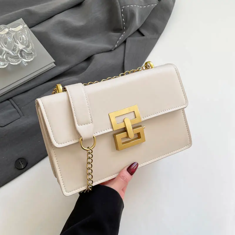 Women's Retro Chain Crossbody Bag Brown Gold - Image 5