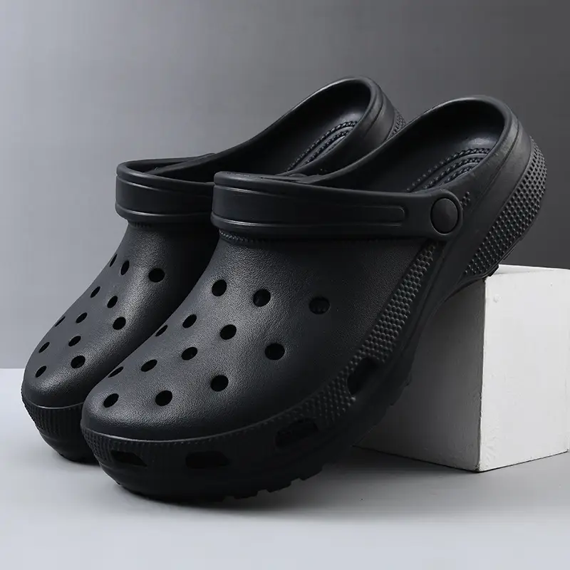 New Style Hole Shoes Women's Summer Outer Wear Non-slip Breathable Baotou Drag Thick Bottom Increased Wear-resistant Deodorant Beach Slippers for Men