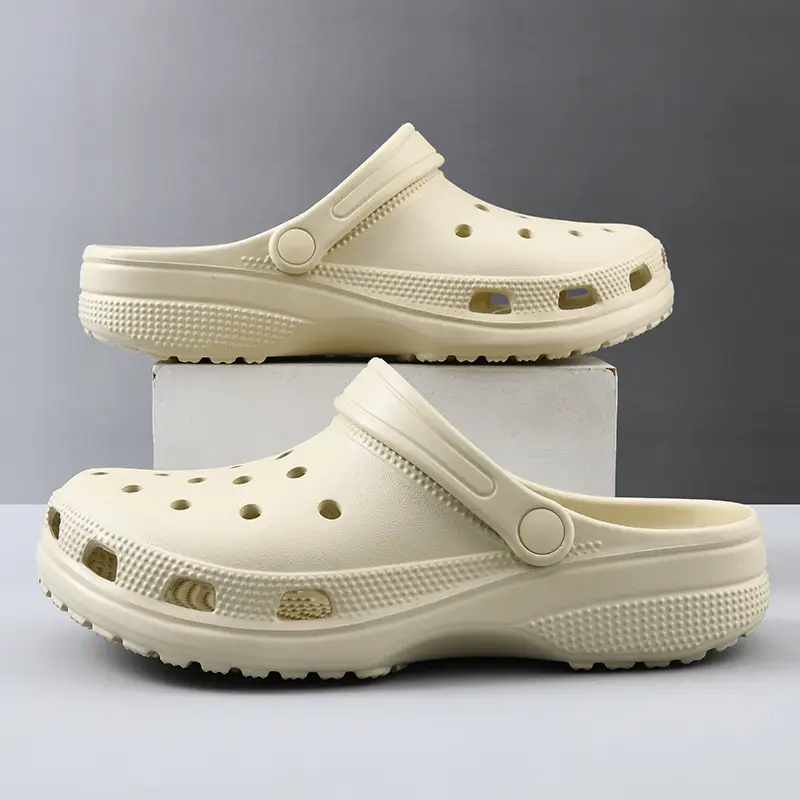 New Style Hole Shoes Women's Summer Outer Wear Non-slip Breathable Baotou Drag Thick Bottom Increased Wear-resistant Deodorant Beach Slippers for Men