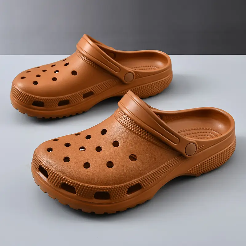 New Style Hole Shoes Women's Summer Outer Wear Non-slip Breathable Baotou Drag Thick Bottom Increased Wear-resistant Deodorant Beach Slippers for Men