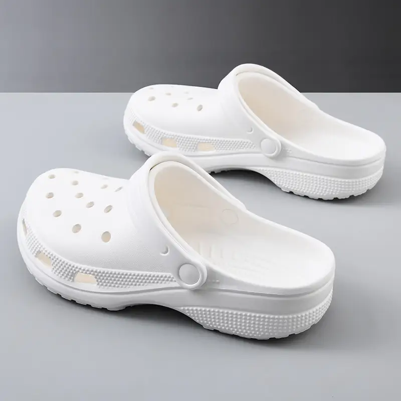 New Style Hole Shoes Women's Summer Outer Wear Non-slip Breathable Baotou Drag Thick Bottom Increased Wear-resistant Deodorant Beach Slippers for Men