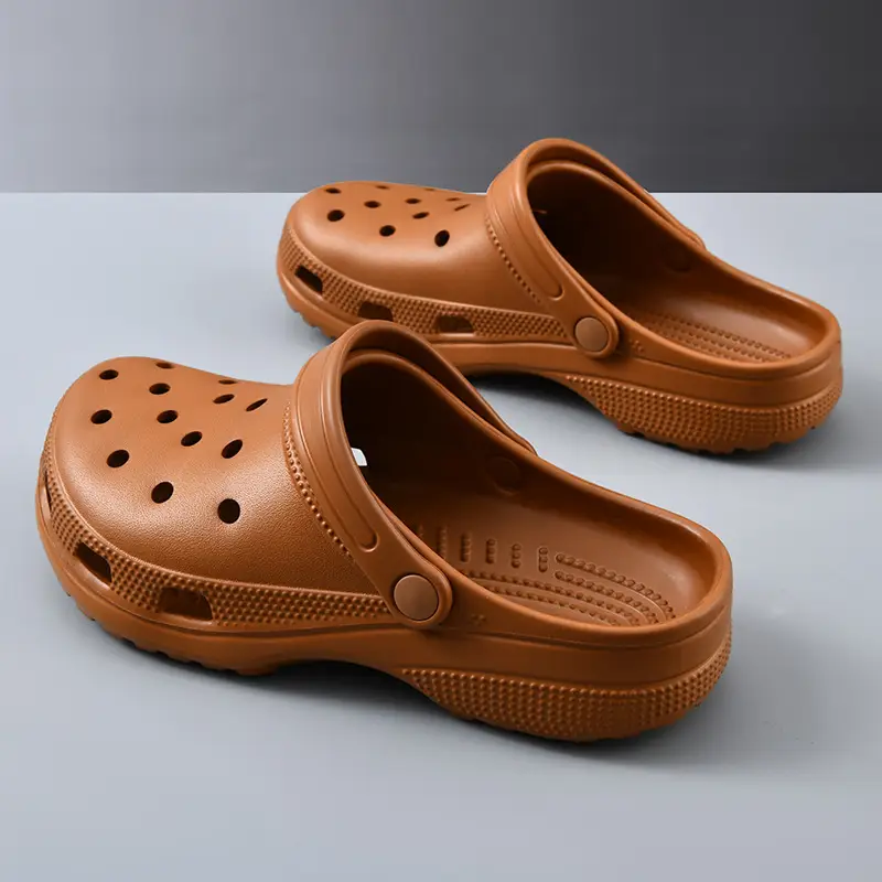 New Style Hole Shoes Women's Summer Outer Wear Non-slip Breathable Baotou Drag Thick Bottom Increased Wear-resistant Deodorant Beach Slippers for Men
