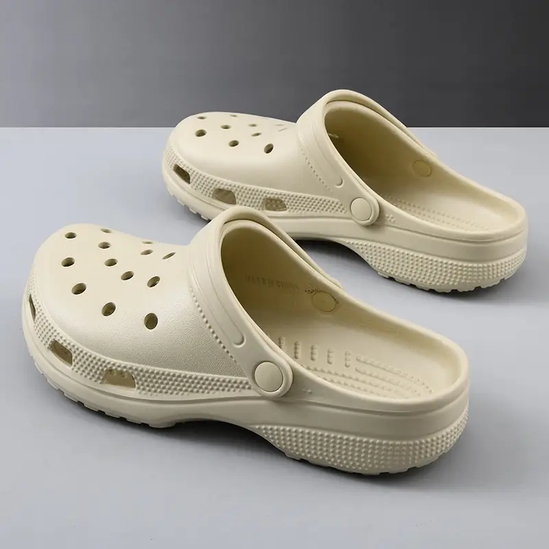 New Style Hole Shoes Women's Summer Outer Wear Non-slip Breathable Baotou Drag Thick Bottom Increased Wear-resistant Deodorant Beach Slippers for Men