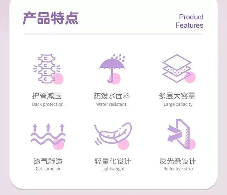 Schoolbags for Primary School Students in Grades 1, 2, and 6, Girls' Cartoon Spine-Protecting and Weight-Reducing Backpacks for Children Aged 6-12 Years Old Wholesale — feature 7