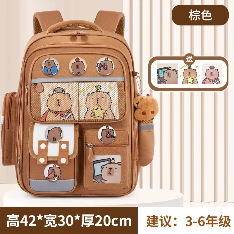 Schoolbags for Primary School Students in Grades 1, 2, and 6, Girls' Cartoon Spine-Protecting and Weight-Reducing Backpacks for Children Aged 6-12 Years Old Wholesale