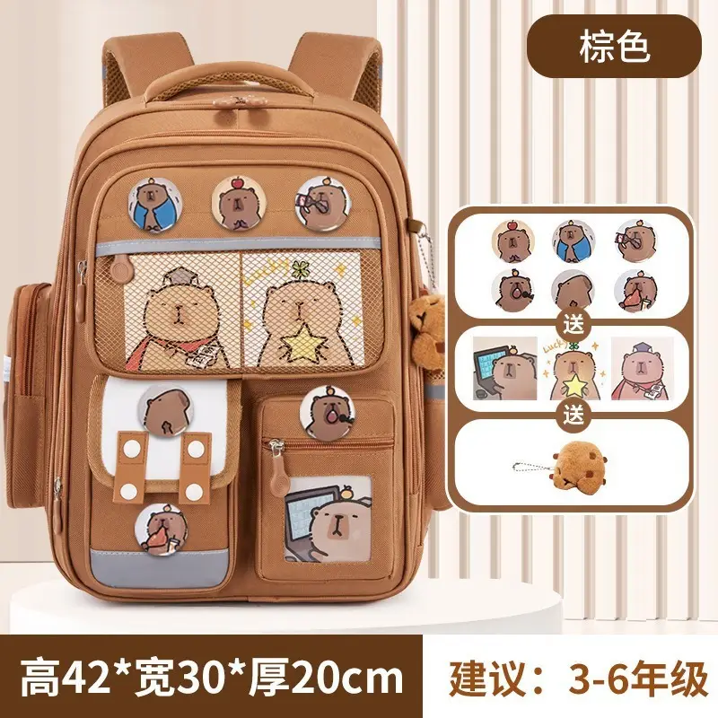 Schoolbags for Primary School Students in Grades 1, 2, and 6, Girls' Cartoon Spine-Protecting and Weight-Reducing Backpacks for Children Aged 6-12 Years Old Wholesale