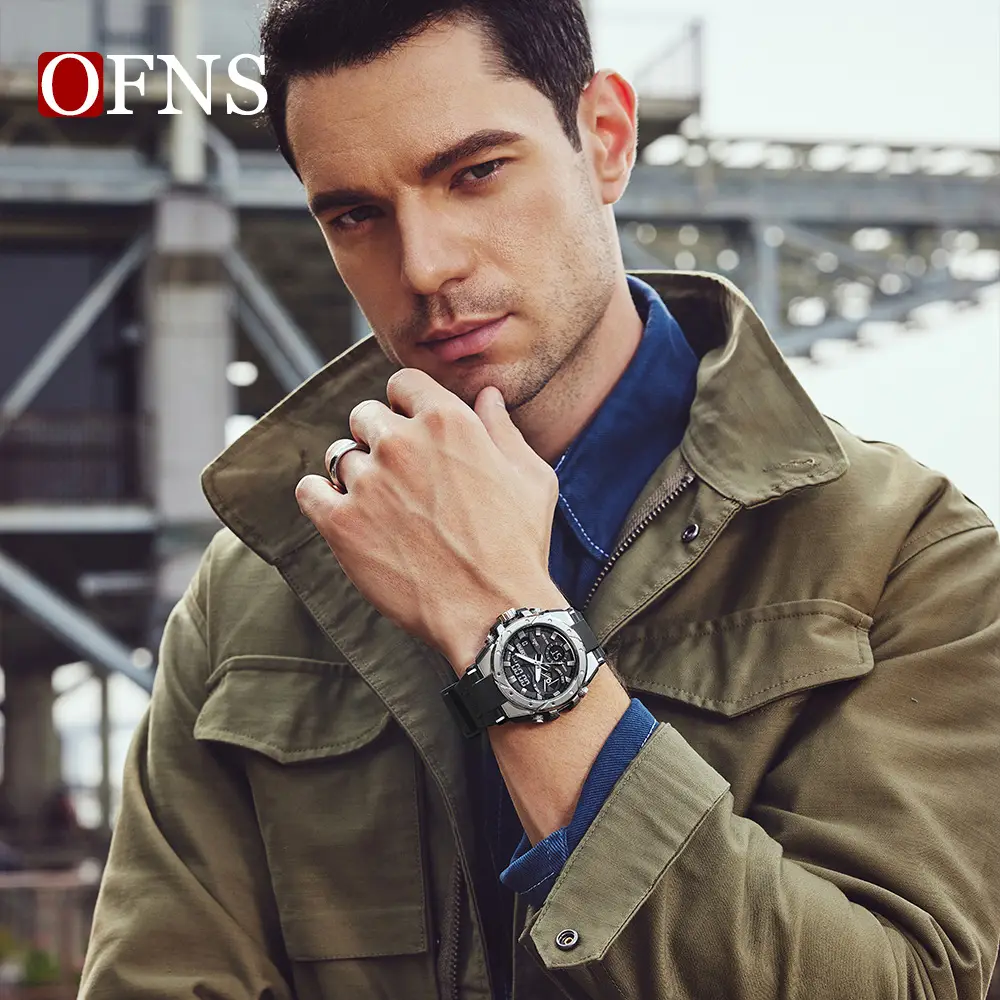 O'Fani Black Military Style Waterproof Men's Watch - Image 7