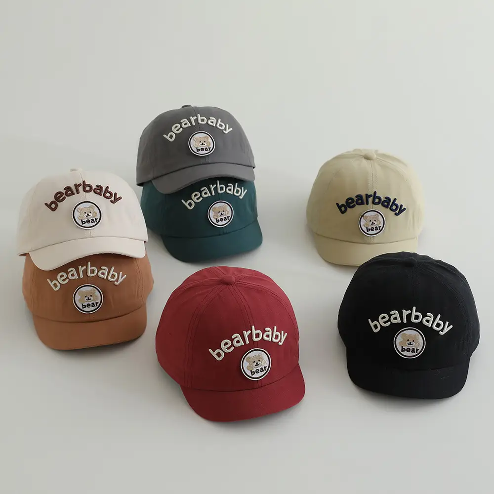 Cute Beige Bear Baby Cap for Boys Summer Hat — feature 2