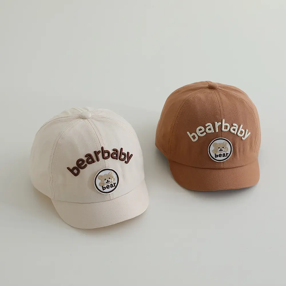 Cute Beige Bear Baby Cap for Boys Summer Hat — feature 6
