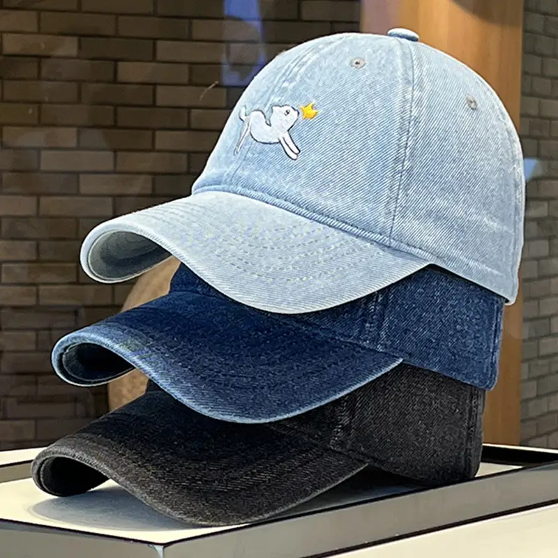 Cartoon Kitten Denim Baseball Cap for Kids Spring Summer - Image 5