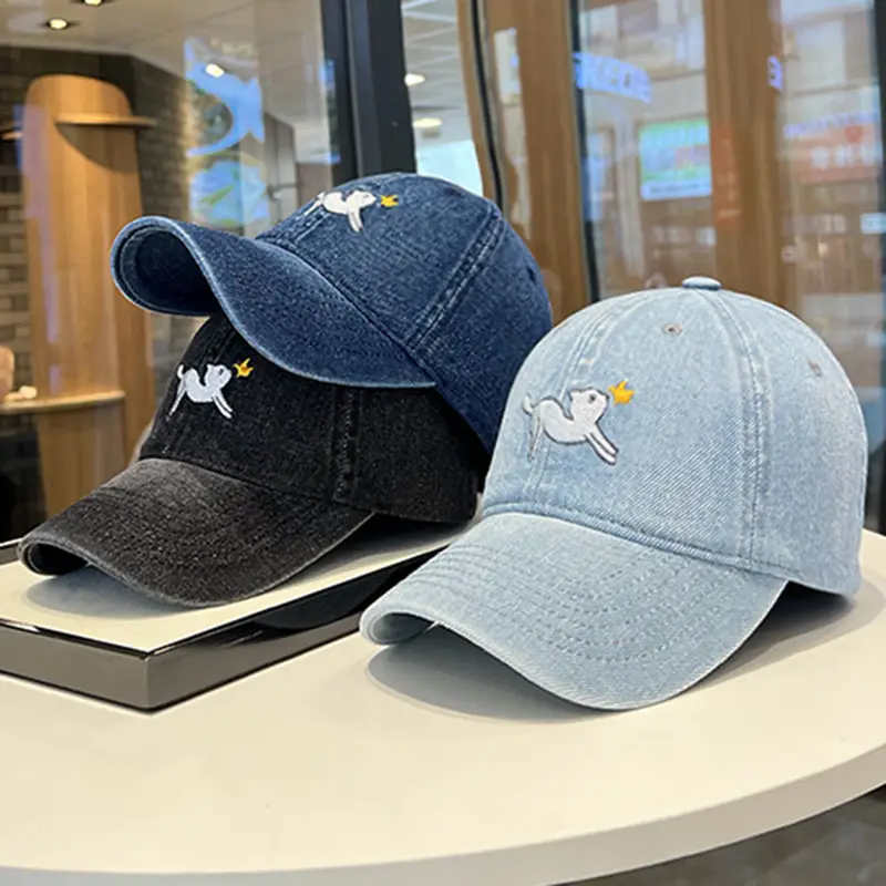 Cartoon Kitten Denim Baseball Cap for Kids Spring Summer - Image 6