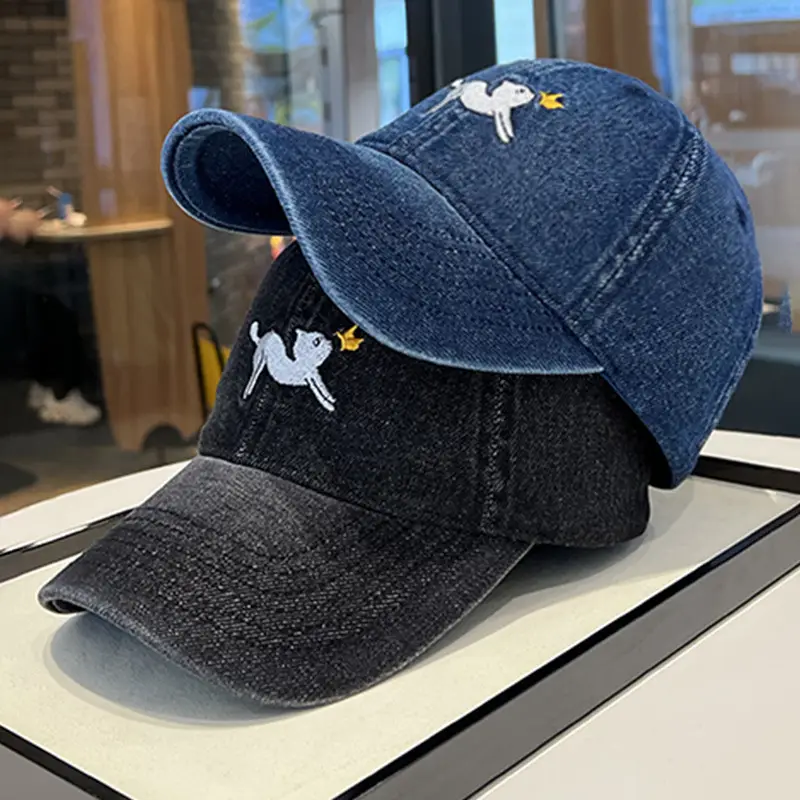 Cartoon Kitten Denim Baseball Cap for Kids Spring Summer - Image 7