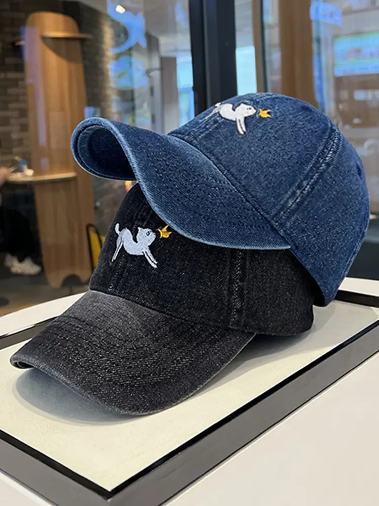 Cartoon Kitten Denim Baseball Cap for Kids Spring Summer — feature 7