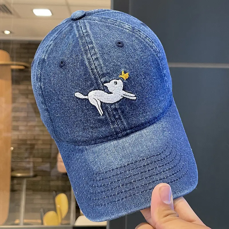 Cartoon Kitten Denim Baseball Cap for Kids Spring Summer - Image 2