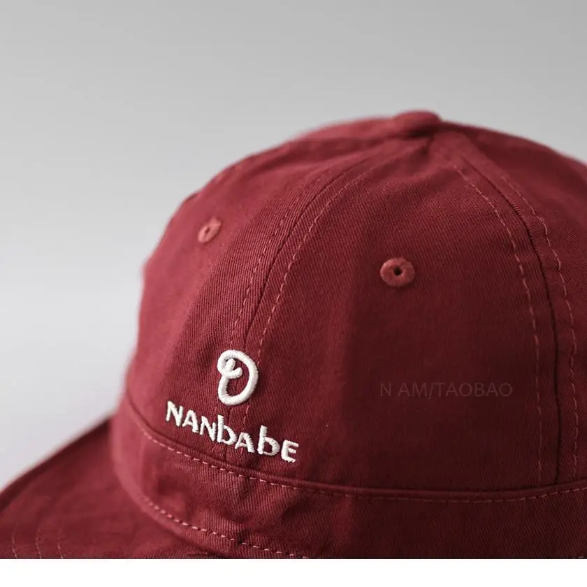 Maroon Japanese Style Baseball Cap for Men Women Sunshade
