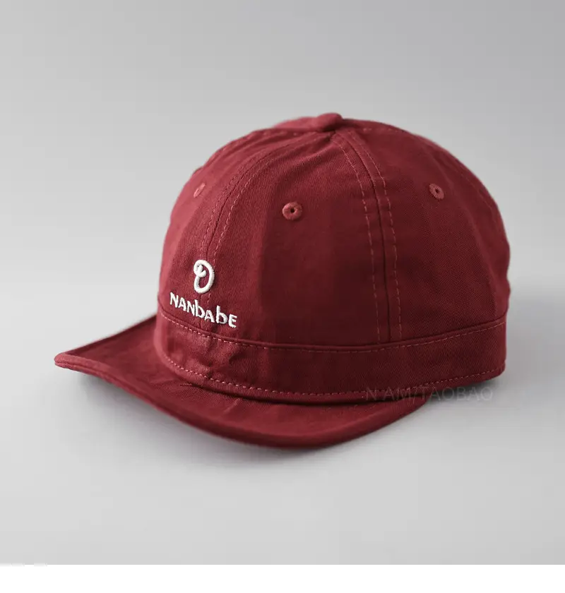 Maroon Japanese Style Baseball Cap for Men Women Sunshade