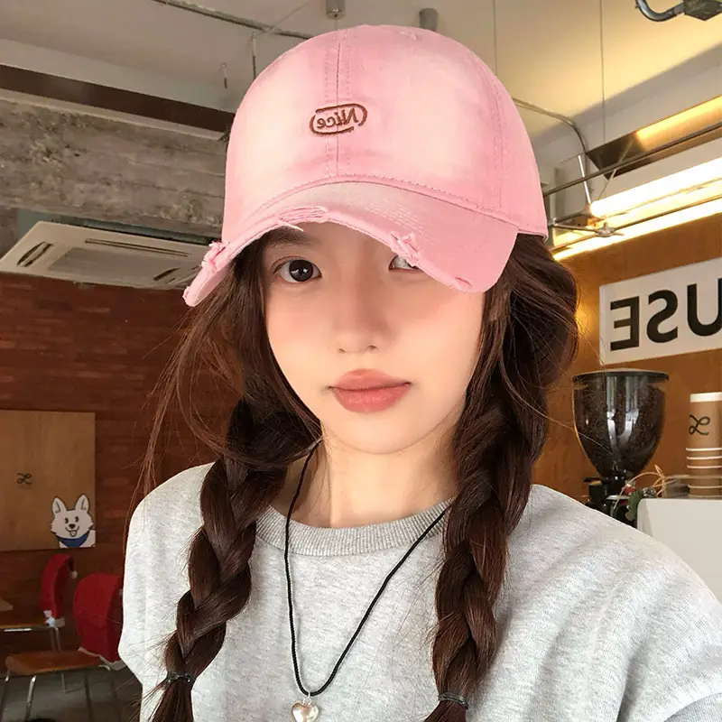Pink Korean Style Baseball Cap for Women Spring Summer 2025