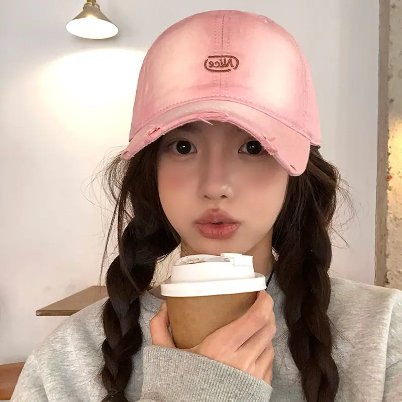 Pink Korean Style Baseball Cap for Women Spring Summer 2025
