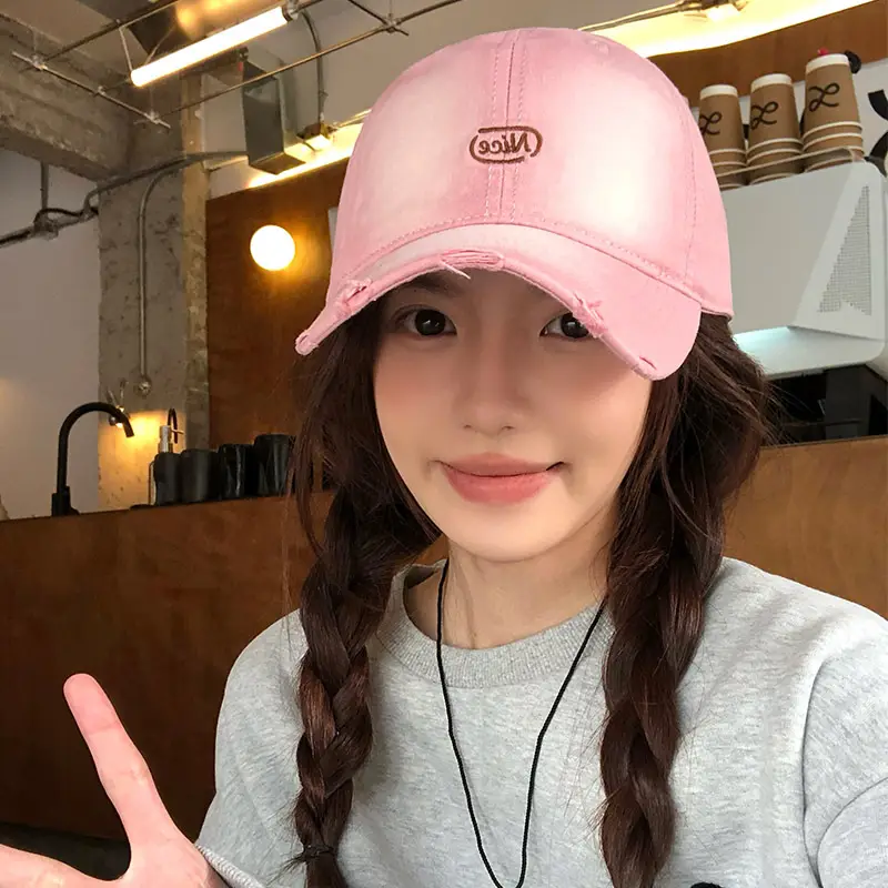 Pink Korean Style Baseball Cap for Women Spring Summer 2025