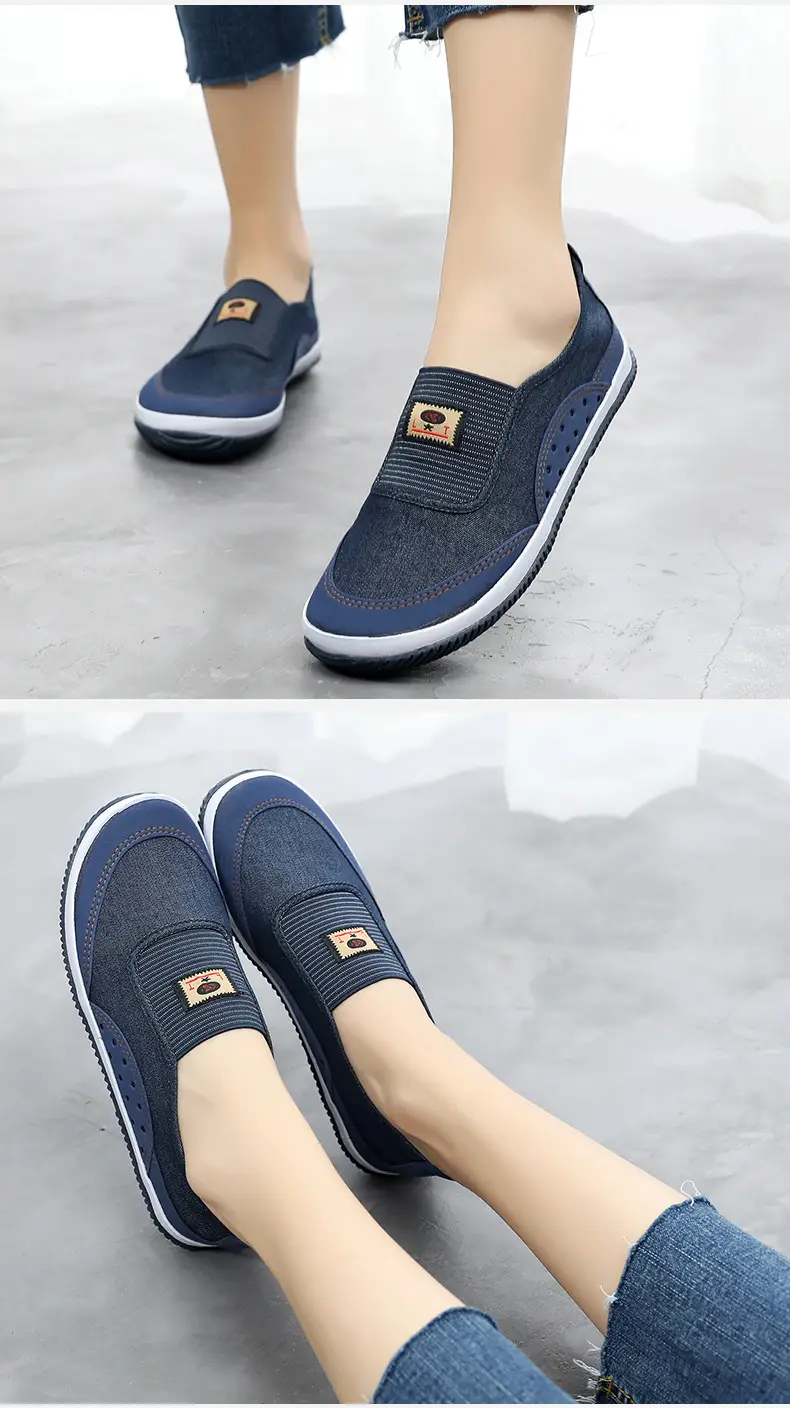 Middle-aged and Elderly Women's Shoes Middle-aged and Elderly Casual Shoes Soft Sole Beef Sole Mother Shoes Slip-on Casual Shoes Canvas Shoes — feature 14