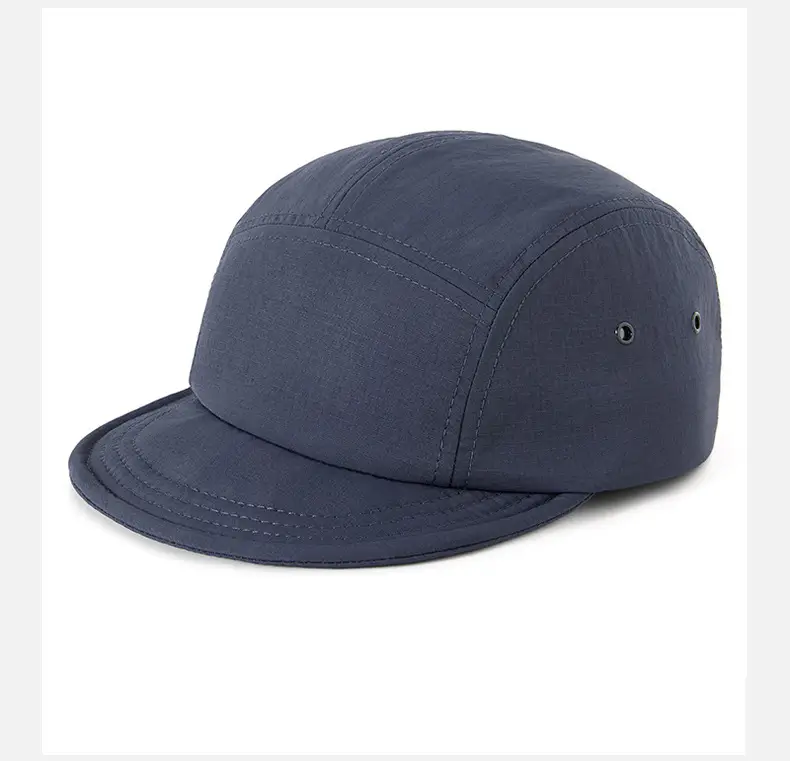 Black American Short Brim Five-piece Cap for Men Women — feature 15