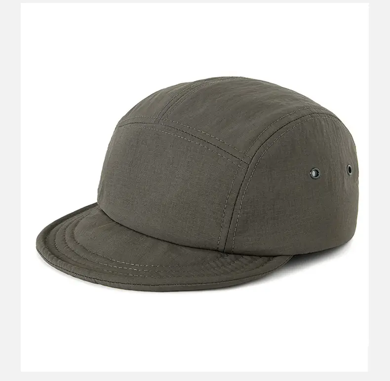 Black American Short Brim Five-piece Cap for Men Women — feature 17