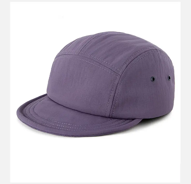 Black American Short Brim Five-piece Cap for Men Women — feature 18