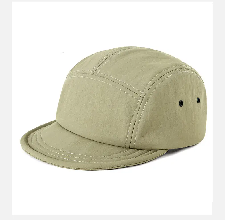 Black American Short Brim Five-piece Cap for Men Women — feature 21